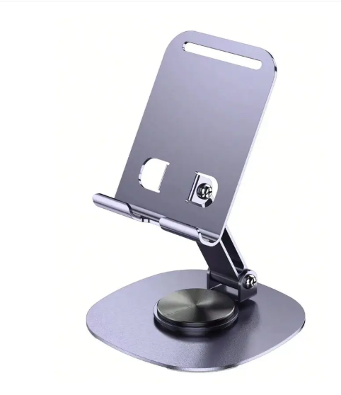 Metal Desktop Phone Holder, Universal Rotation Folding Tablet & Phone Stand Mobile Holder